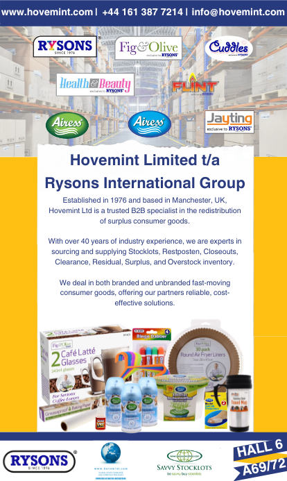 Anzeige von Hovemint Ltd T/A Rysons International Group in der Kategorie Haushaltswaren und Bürobedarf