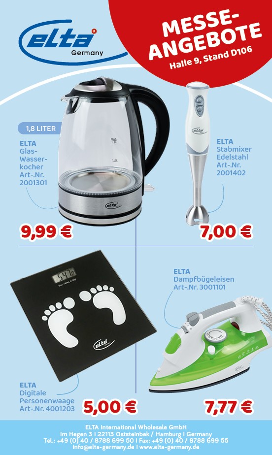 Anzeige von Elta International Wholesale GmbH in der Kategorie Elektronikartikel und Computer