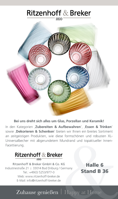 Anzeige von Ritzenhoff & Breker GmbH & Co. KG in der Kategorie Haushaltswaren und Bürobedarf