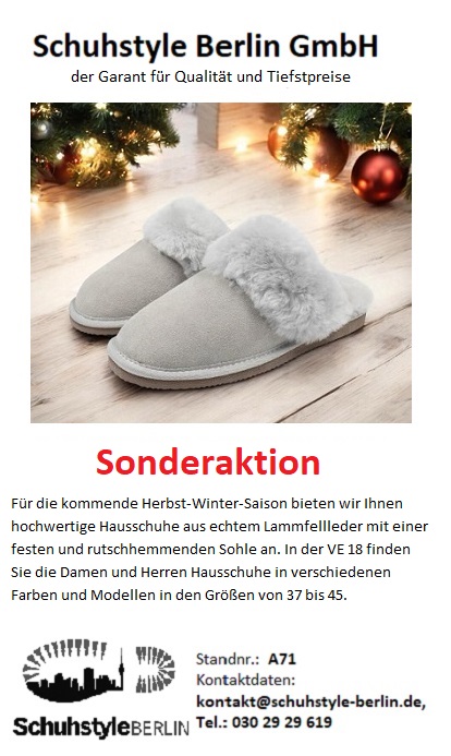 Anzeige von Schuhstyle Berlin GmbH in der Kategorie Textilien und Bekleidung